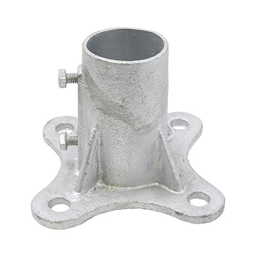 Plum Fittings 2 1/2" Posts (2 3/8" OD) Floor Flange w/ 2 Set Screws (Chain Link Fencing or Steel Round Posts)