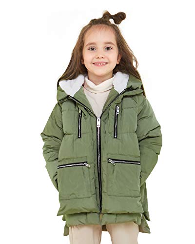 Orolay Children Hooded Down Coat Girls Quilted Puffer Jacket Boys Winter Jackets Green 120CM