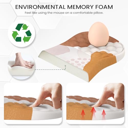 HAOCOO Ergonomic Mouse Pad with Wrist Rest, Carpal Tunnel Mouse Pad with Wrist Support, Wrist Rest for Keyboard and Mouse with Memory Foam, Computer Mouse Pads for Desk, Laptop, White Marble