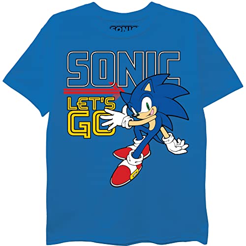 Sega Boys' Little Sonic The Hedgehog Short Sleeve Tshirt, Royal, 4