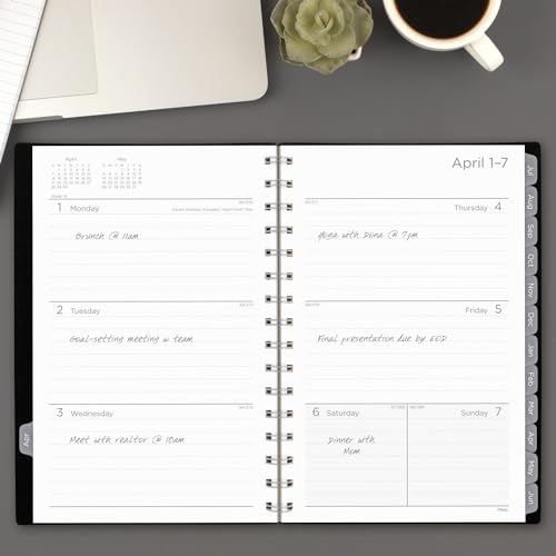 Mead Planner 2024-2025 Academic, Weekly & Monthly, 5-1/2" x 8-1/2", Small, Basic, Black (CAW42005)