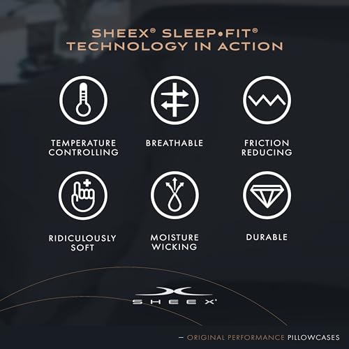 SHEEX Original Performance Cooling Pillowcases, Ultra-Soft Pillowcase Set, 2 Cooling Pillow Covers, Standard, Bright White