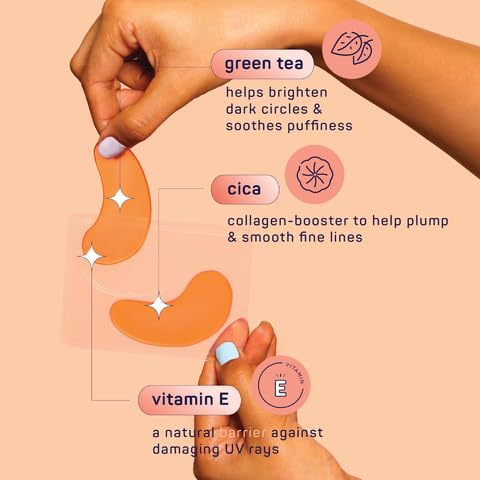 SpaLife Beauty Bright Eyed Undereye Masks | Hydrogel Eye Patches for Dark Circles, Puffiness, & Dullness with Vitamin E, Green Tea | 2-in-1 Skincare | 32 Pairs