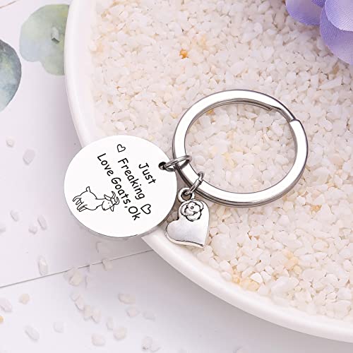 NOTHERS RSZOTW Goats Lover Keychain Goat Whisperer Jewelry Goat Rider Gift Crazy Goat Lady Jewelry Goats Mom Gift Goat Dad Jewelry Goat Owner Jewelry Goat Keychain