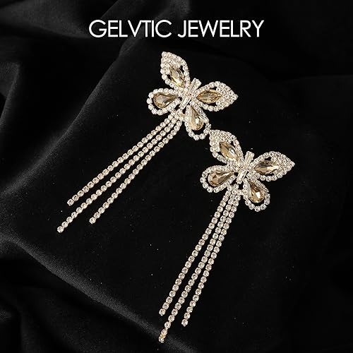 Rhinestone Butterfly Ring for Women Adjustable Cubic Zirconia Cocktail Gold Ring Sparkling Crystal Silver Open Wrap Statement Ring Mother Birthstone Rings Bridesmaids Wedding Jewelry