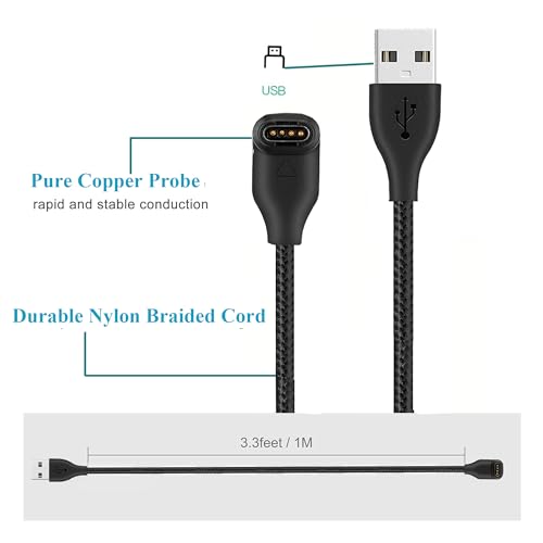 GOBEST Replacement Charger Cable Compatible with Garmin Watch, Charing Cord for Garmin Smartwatch USB-A 3.3 FT (1)