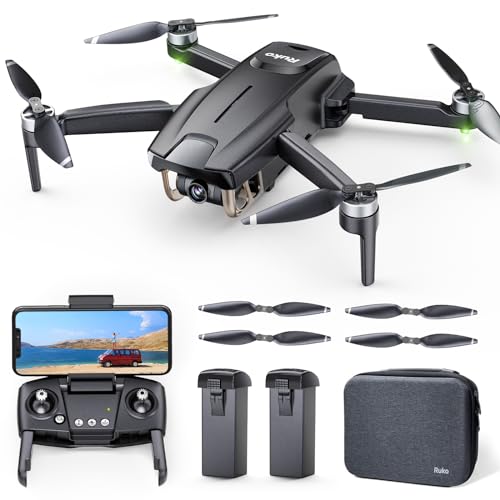 Ruko F11MINI Drone with Camera 4K, Under 250g, 60 Mins Flight with 2 batteries, 5GHz Transmission, GPS Auto Return, Brushless Motor, Foldable and Lightweight, FPV Quadcopter for Beginner, Adults