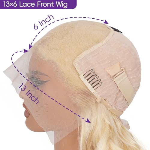 SEMANK 613 13x6 Lace Front Wig Human Hair 42 Inch Blonde Wig Human Hair 180% Density Body Wave Lace Front Wigs Human Hair Pre Plucked 613 Lace Front Wig Human Hair Blonde HD Lace Frontal Wig