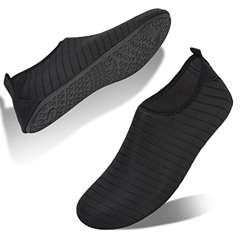IceUnicorn Water Shoes Quick Dry Swim Aqua Barefoot Socks for Women Men(Black Size 14)