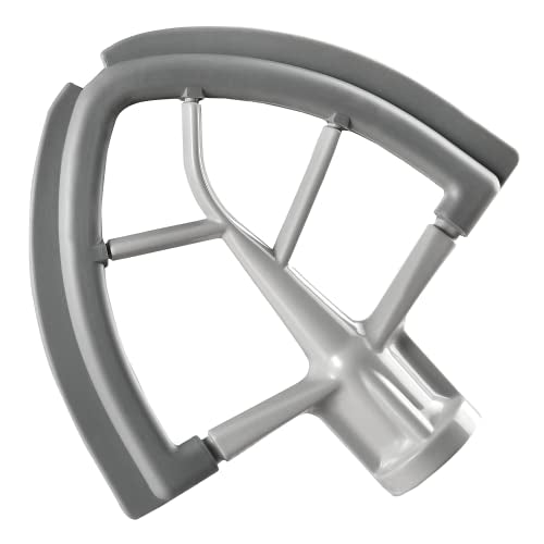 Flex Edge Beater for KitchenAid Tilt-Head Stand Mixer, 4.5-5 Quart Flat Beater Paddle with Flexible Silicone Edges Bowl Scraper, Grey