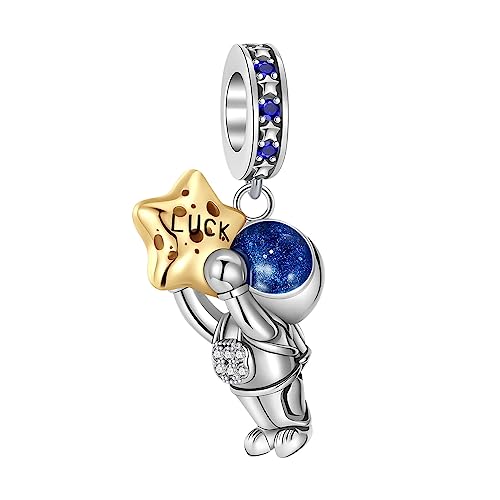 LUXILLA Happy Birthday Dangle Charm 925 Sterling Silver Charms fits Bracelets Necklace Pendant Bead Charms Jewelry Gift for Women