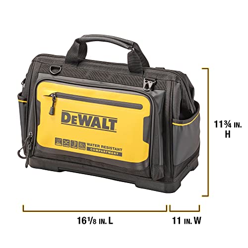 DEWALT Tool Bag, Water Resistant, Hard Bottom, 16-inch, Professional Tool Tote (DWST560103)