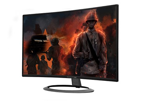 Sceptre 27" Curved 75Hz LED Monitor C278W-1920R Full HD 1080P HDMI DisplayPort VGA Speakers, Ultra Thin Metal Black, 1800R immersive curvature, 2018,Metallic Black