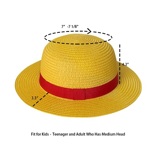 Straw Hat Performance Animation Cosplay Accessories Hat Summer Sun Hat Yellow