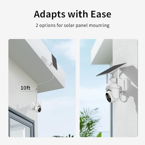 SEHMUA 2K Solar Security Cameras Wireless Outdoor, 2 Pack 360° View Pan/Tilt WiFi Security Camera Outside with Color Night Vision,Easy to Install, PIR Alarm, 2-Way Audio