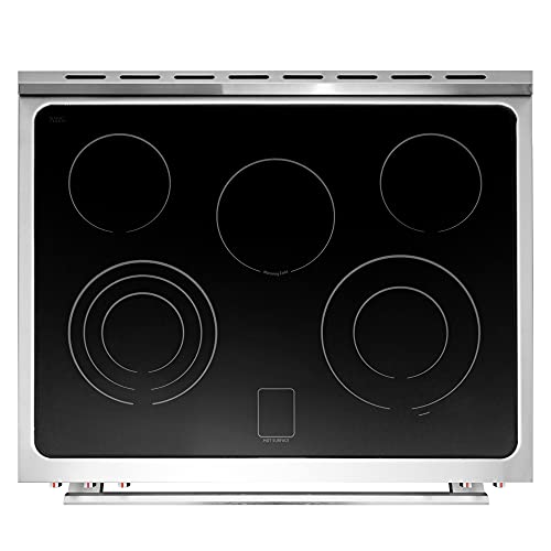 COSMO COS-305AERC 30 in. Vista Collection 5 cu. ft. Electric Ceramic Glass Range, 5 Burner Elements, Convection Oven, Stainless Steel