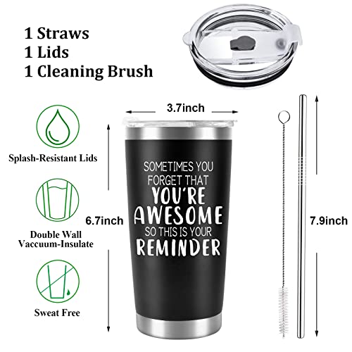 Gifts for Men Women Dad Husband Dad Him-20 OZ Tumbler Cup with Straws,Lids-Fathers Day, Christmas, Birthday, Valentines Day Thank you Gifts Inspirational Stocking Stuffers for Best Friend Brothers Son