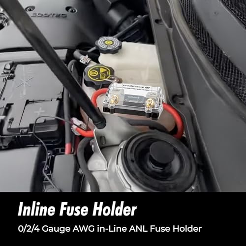 InstallGear 0/2/4 Gauge AWG in-Line ANL Fuse Holder with 100 Amp Fuse | Inline Fuse Holder - No Wire Terminals Needed | 100 Amp Fuse Block, Fuse Box, Automotive Fuse Block