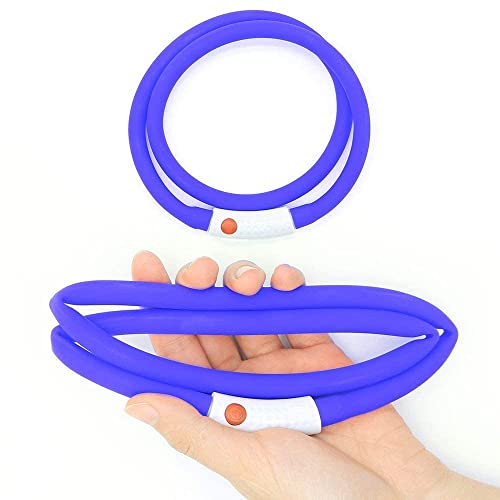 Illumifun LED Dog Necklace Light, USB Rechargeable Light Up Dog Collar, Flash LED Dog Collar for Your Dogs Camping (Blue-Silicone)