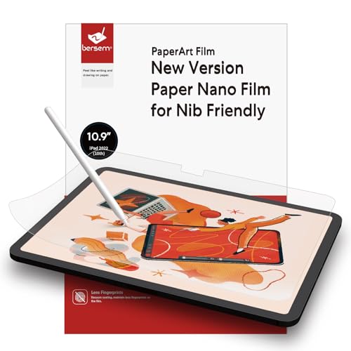 BERSEM 2-Pack Paper Nano Screen Protector for iPad Air 11 Inch 2024 (M2) / iPad 10th Generation 2022 / iPad Pro 11 2024 (M4), Matte PET Film, Nib Friendly, Anti-Glare
