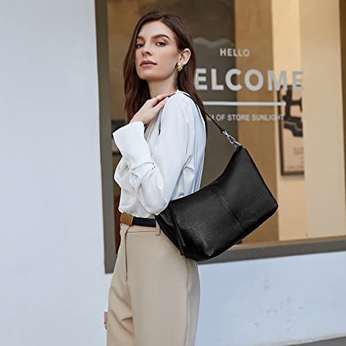 Iswee Black Crossbody Purse for Women Shoulder Bag Designer Handbags Everyday Purse Satchel Tote Crescent Bag for Work (Black)