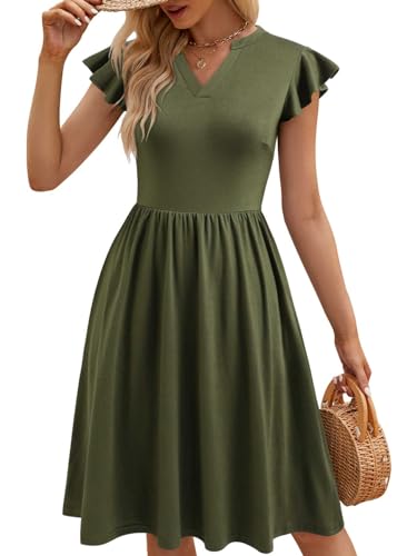 YATHON Black and White Dresses for Women 2024 Casual Spring Funeral Dresses for Women 2024 Aline Summer Dresses for Women 2024 Summer (YT227-Black Stripe,M)