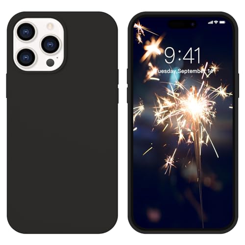 ZVastt iPhone 15 Pro Max Case, iPhone 15 Pro Max Phone Case Liquid Silicone Gel Rubber Slim Phone Case Soft Anti-Scratch Durable Microfiber Lining Shockproof Protective Cover 6.7'', Black