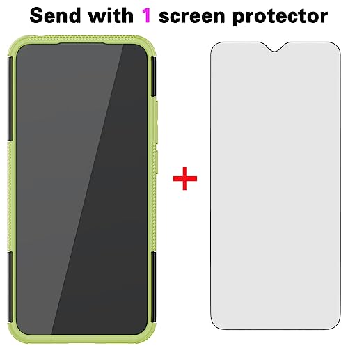 Asuwish Phone Case for Xiaomi Redmi 9A Redme 9i with Tempered Glass Screen Protector and Slim Stand Hybrid Heavy Duty Rugged Protective Cell Cover Redmi9A A9 Redmi9i i9 Kickstand Women Men Blue