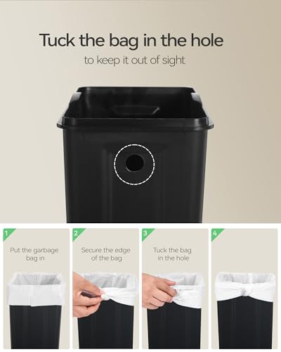 Nunsino Small Bathroom Trash Can with 15 Garbage Bags,2.6 Gallon Stainless Steel Garbage Can with Lid Soft Close,Small Trash Bin for Bathroom,Kitchen,Home Office,Almond Yellow