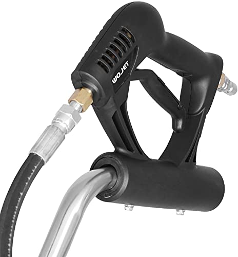 WOJET 20" Pressure Washer Surface Cleaner with 4 Wheels&Dual Handles, 4500PSI Stainless Steel Surface Cleaner Attachment for Pressure Washer for Concrete Driveway Sidewalk Deck Patio, Commercial Grade