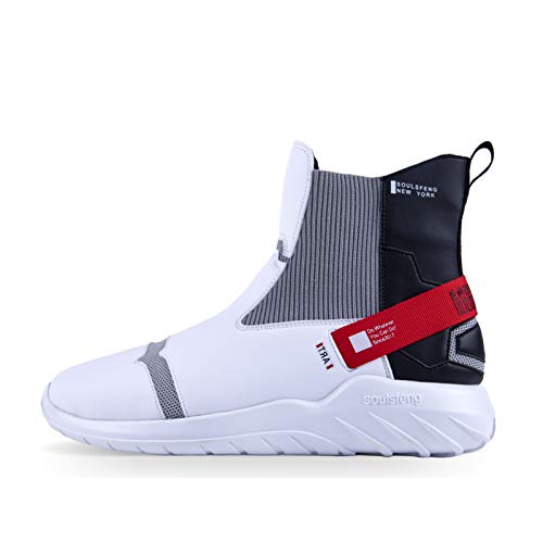 Soulsfeng Black Red High Top Sneakers for Men Size 11 Slip On Walking Basketball Shoes Ankle Boots