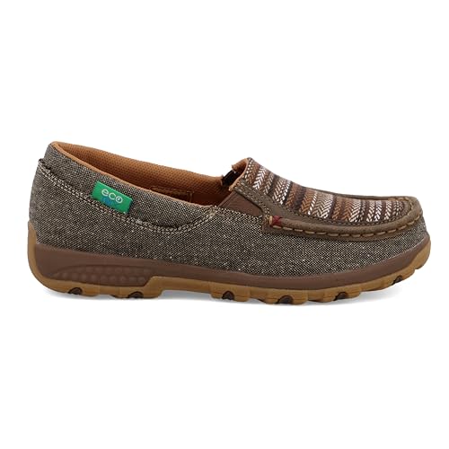 Twisted X Women's Slip-On Driving Moc, Moc Toe with CellStretch, Dust & Multi, 8.5 M