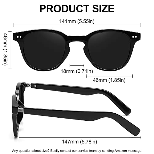 MEETSUN Vintage Round Polarized Sunglasses for Women Classic Small Retro Shades UV400 Protection Clear Frame-Pink Mirror Lens