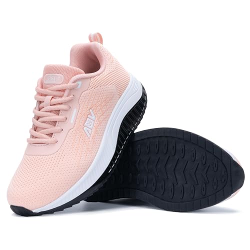 QAUPPE Women's Walking Shoes Arch Support Shoes Platform Tennis Sneakers Running Orthotic Shoes for Plantar Fasciitis Pink 10.5