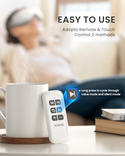 FSA HSA Eye Massager, RENPHO Eyeris 1 Eye Massager, Christmas Birthday Gifts, Eye Massage Mask with Remote, Heat, Compression for Eye Strain Relief, Reduce Stye Eye, Improve Sleep, Head Massager Scalp