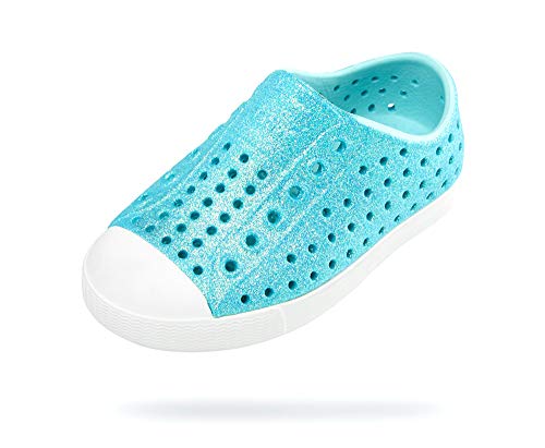 Native Shoes Jefferson Bling Glitter Slip-On Shoes for Kids – EVA Construction – Perforation - Lightweight Piedmont Bling/Shell White 2 Little Kid M