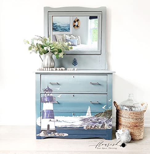 Redesign With Prima Decor Transfers® Lighthouse Total Sheet Size 24"x35",Cut Into 2 Sheets 655350644789