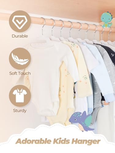 HOUSE DAY Premium Baby Velvet Hangers 20 Pack for Kids, Non Slip Baby Clothes Hangers for Closet, 11 Inch Children's Hanger Space Saving on Baby Organization, Gray
