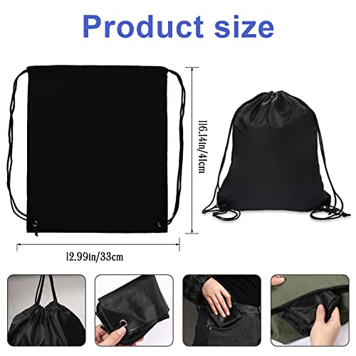 Sliverdew 2 Pcs Black Drawstring Backpack Bags Sports Cinch Sack String Bags Drawstring Gym Bag Draw String Backpack Bulk Swimming String Bags