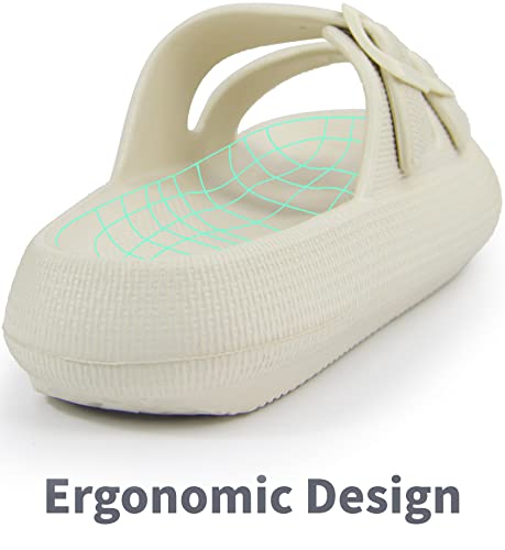 Pillow Slippers for Women Bath Shower Shoe Fashion Sandals Open Toe Pool Room House Slippers EVA Slides for Indoor Outdoor Purple Men Size 5 6 Women Size 7 7.5