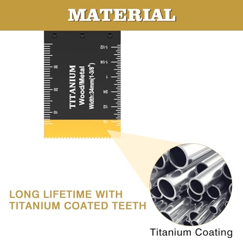 Trivd Frol 10PCS Titanium Multitool Blades, Oscillating Saw Blades Metal Cutting for Nails Wood Plastic and Hard Material Oscillating Tool Blades Kit fit Dewalt Rockwell Milwaukee Bosch