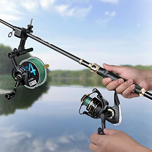 PLUSINNO Fishing Line Spooler with Unwinding Function, Fishing line Spooling Station Versatile for Both Thick & Thin Rods, Works with Spinning Reel, Cast Reel (Fishing Rod & Table Clamp Spooler)