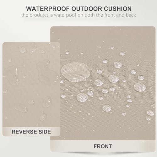 Favoyard Outdoor Chair Cushions 17"W x 16"D x 2"T Set of 4 Patio Chairs Cushions 3-Year Fade Resistant & Waterproof Cushions for Outdoor Furniture with Hidden Zipper, Attach Straps for Dining Chairs