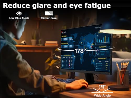XGaming 24 Inch Monitor, FHD 100Hz 1080P, IPS 16:9 Frameless Computer Monitor, 99% sRGB, Low Blue Light Eye Care, FreeSync, PC Screen Built-in Speakers, HDMI VGA Display, VESA, Tilt Adjustable, Black