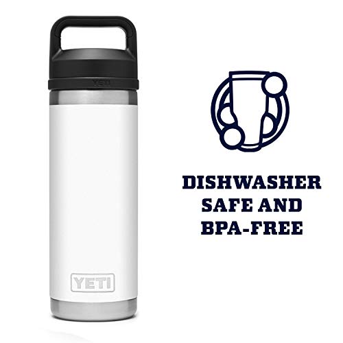 YETI Rambler 18 oz Bottle, Vacuum Insulated, Stainless Steel with Chug Cap, White