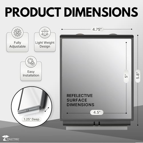 ToiletTree Products Travel Shaving Mirror for Shower Fogless with Squeegee and Travel Bag