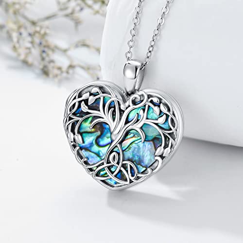 LONAGO Tree Of Life Heart Locket Necklace That Hold Pictures Family Tree Photo Locket Pendant Necklace for Women