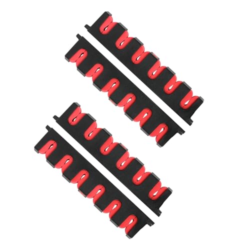 Simple Deluxe Horizontal Fishing Rod Holders Wall-Mounted Fishing Rod Rack Great Fishing Pole Holder for Garage, Fishing Rod Rack Holds Up to 12 Rods, 13.6'' Red, 2 Pairs