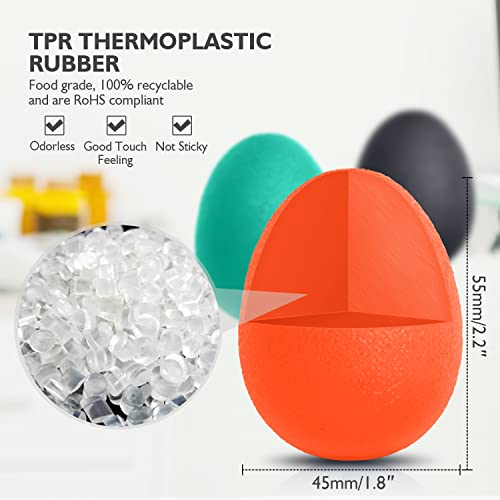 Peradix Hand Grip Strength Trainer, Stress Relief Ball for Adults and Kids, Wrist Rehab Therapy Hand Grip Equipment Ball Squishy Tools - Set of 3 Finger Resistance Exercise Squeezer
