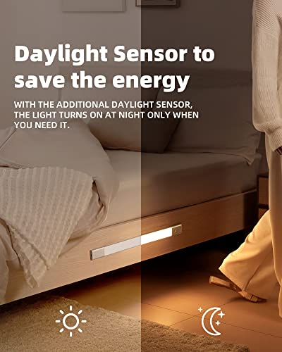 EZVALO Under Cabinet Lighting, 2200mAh Detachable Battery, 76 LED Dimmable Closet Lights, 3 Color Temps, Wireless Motion Sensor Light for Stairway, Kitchen, Wardrobe